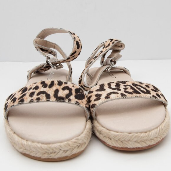 J/Slides Rosie Sandals Calf Hair Espadrille Leopard Print Tan Brown Size 8 NWOT - Picture 4 of 10